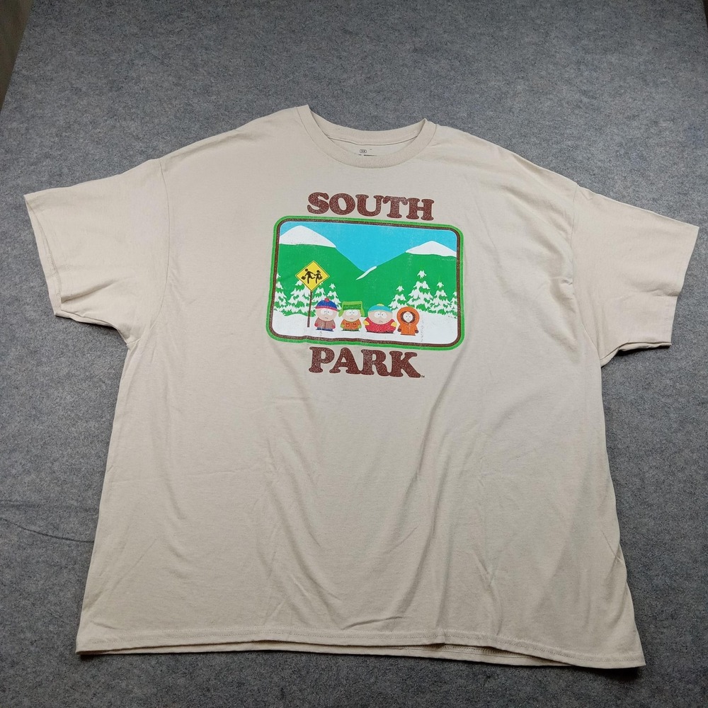 South Park Shirt Mens‎ 3XL Beige Ripple Junction Graphic TV Tee Tagless Cotton